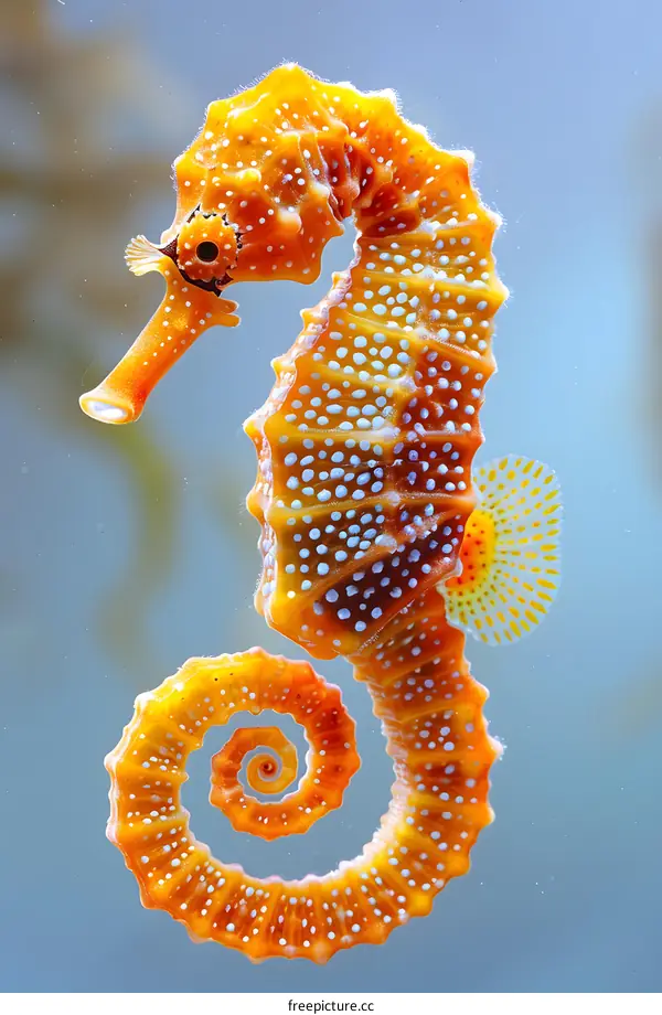 Orange Seahorse in Aquarium
