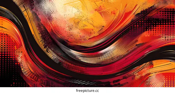Abstract red and orange painting