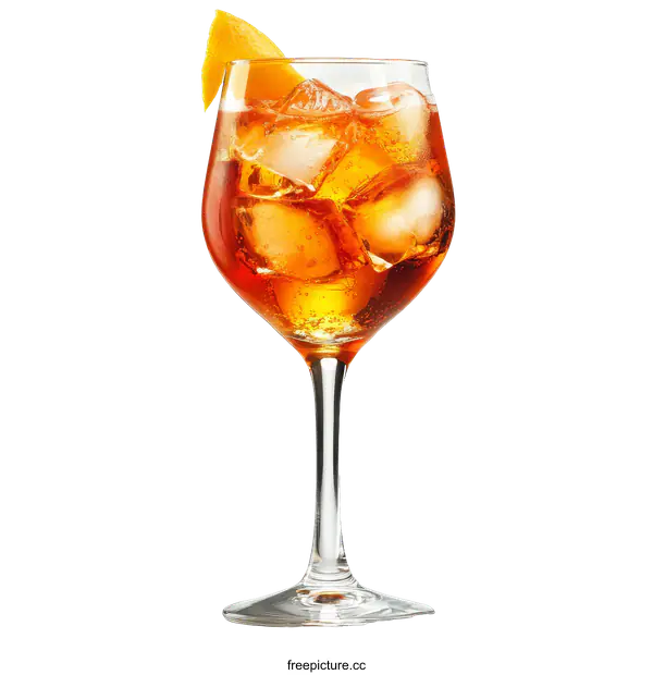 [Transparent Background PNG]Aperol Spritz Cocktail in Glass