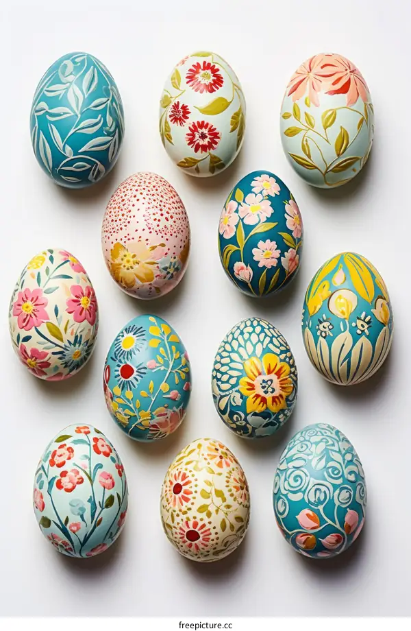 A Dozen of Ornate Easter Eggs