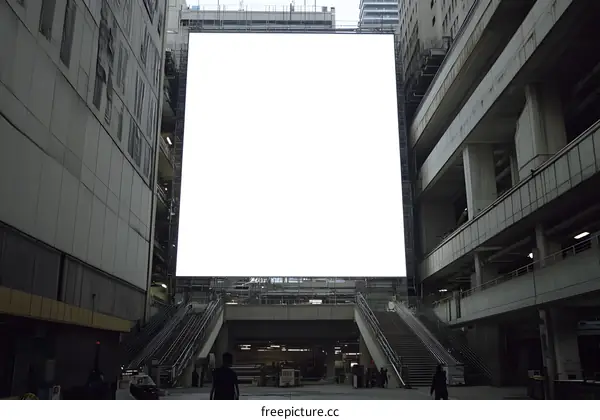 Blank Billboard in City Setting