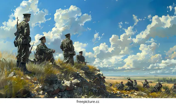 soviet soldiers on the hill