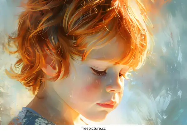 Red Hair Girl Portrait Illustration