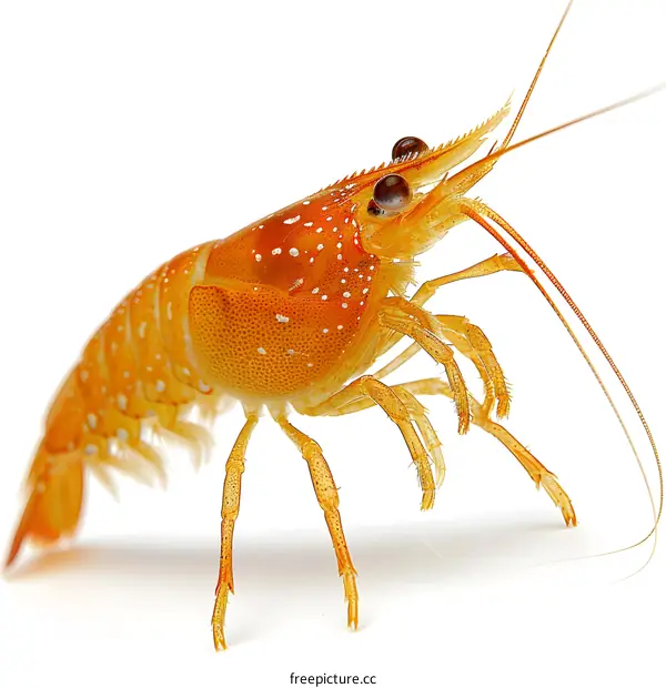 Orange Crayfish on White Background
