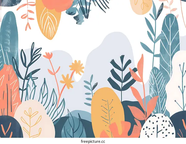 Abstract Floral Illustration with Pastel Colors