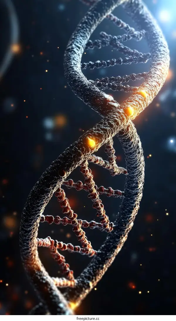 3D DNA Structure Illustration with Sparkling Details