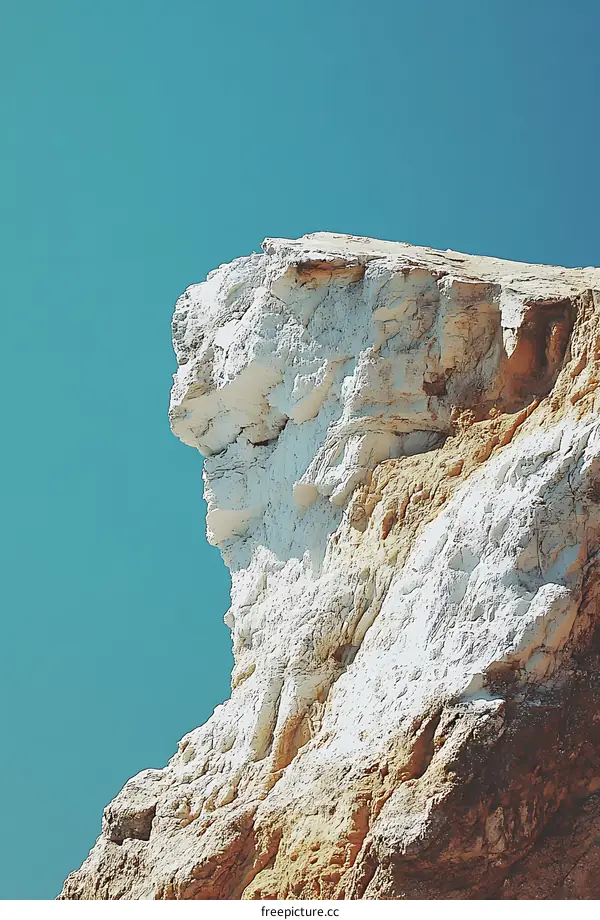 White Cliff Face with Blue Sky