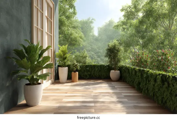 Tranquil Balcony Garden Scene