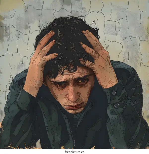 Man grabbing his head in despair