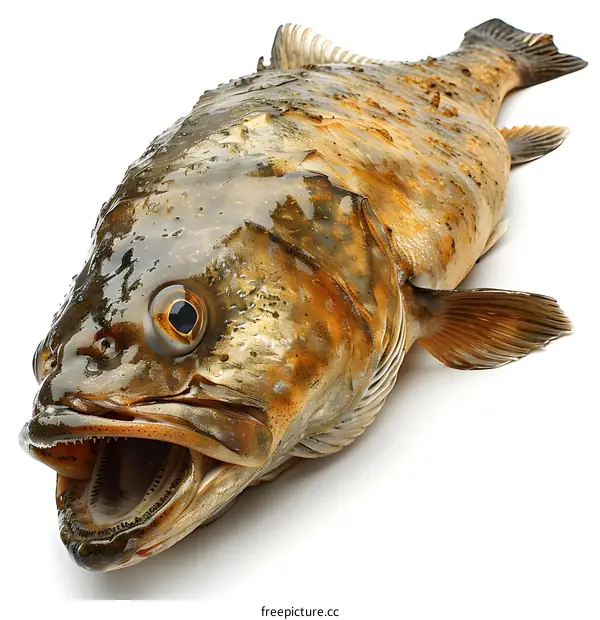 Freshly Caught Fish on White Background