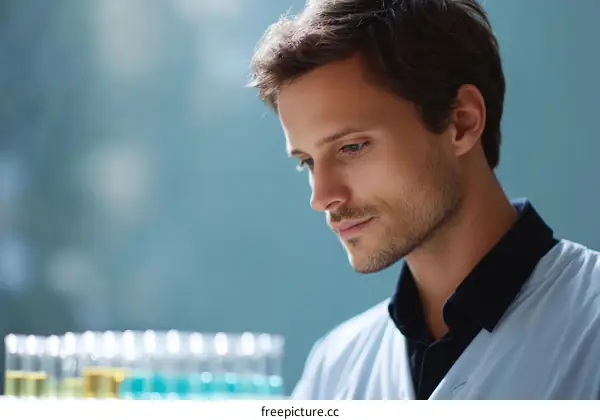 Focused Scientist in Laboratory Setting