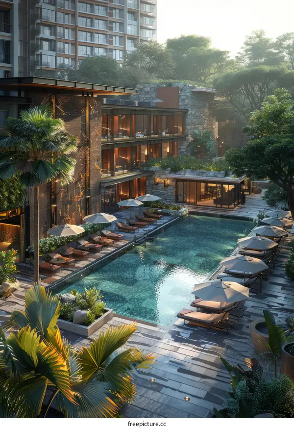 Tropical Poolside Retreat