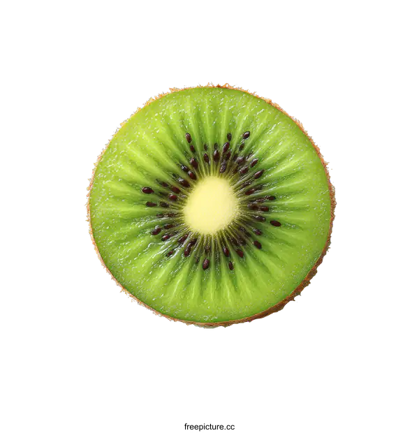[Transparent Background PNG]Close-up Kiwi Slice on White Background