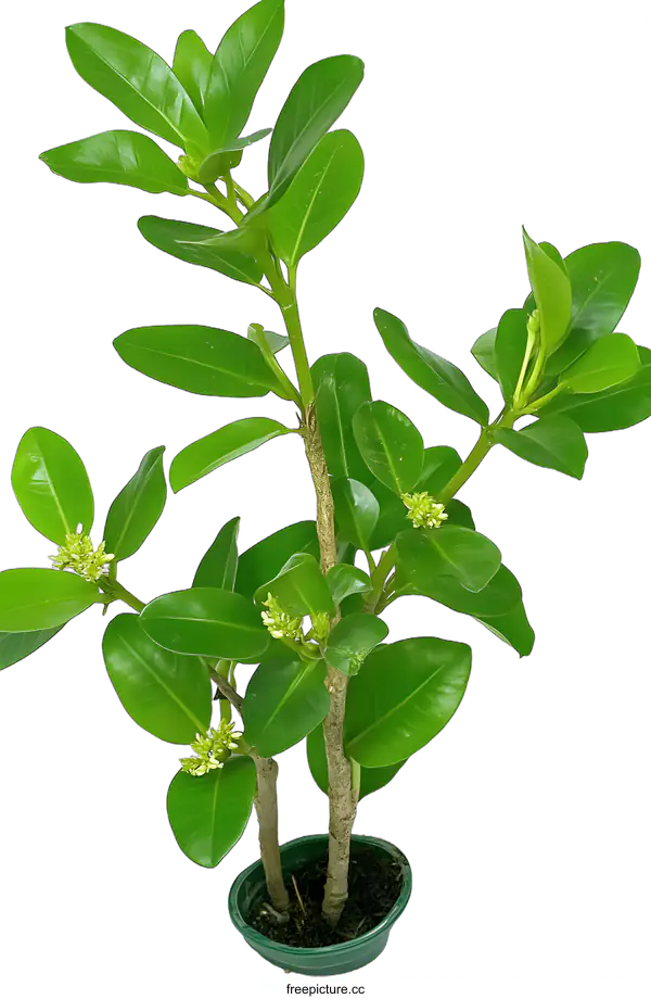 [Transparent Background PNG]Green Plant In A Pot On White Background