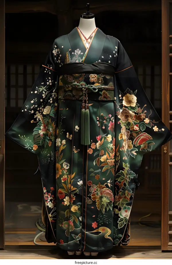 A kimono with a floral pattern