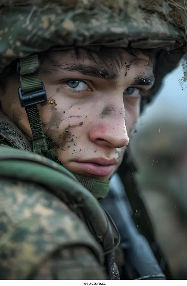 Portrait of a young soldier