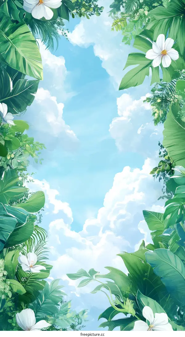 Tropical Sky Garden Illustration