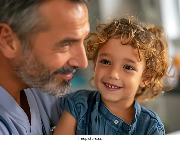 Little girl smiling with doctor
