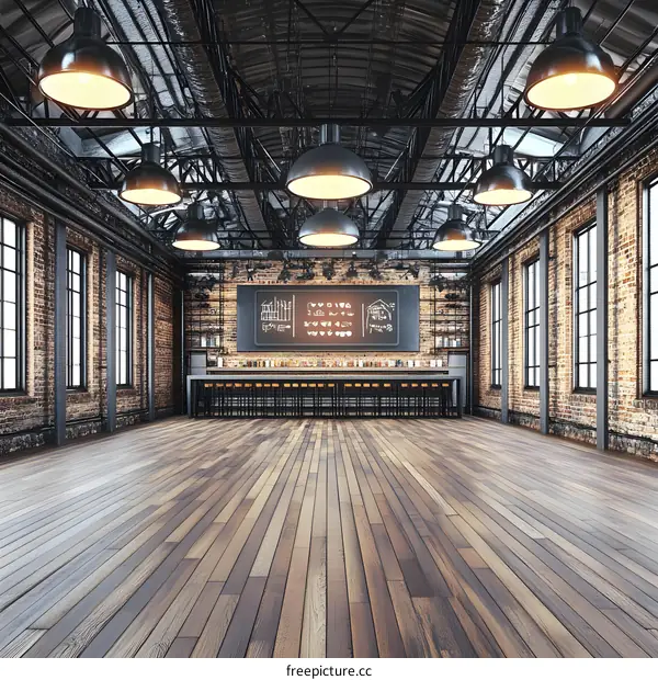 Industrial Style Interior Design with Bar Counter