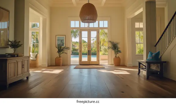 Modern Farmhouse Entryway with Stunning Views