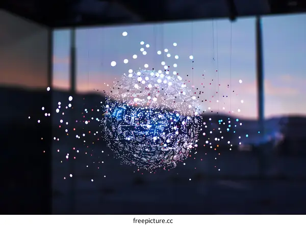 Abstract Sphere of Light with Blurred Background