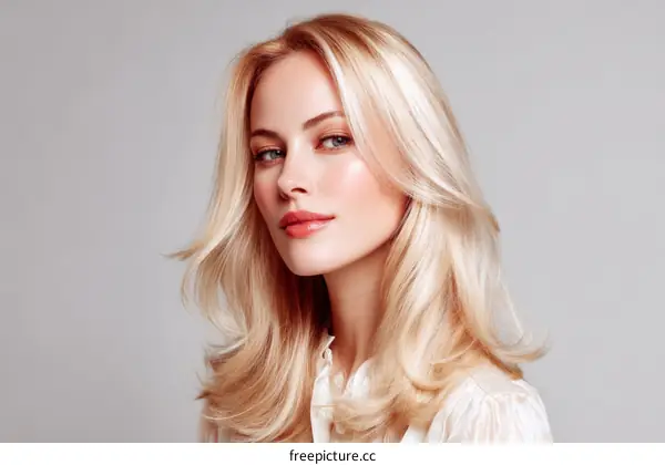 Blonde Woman Portrait with Elegant Style
