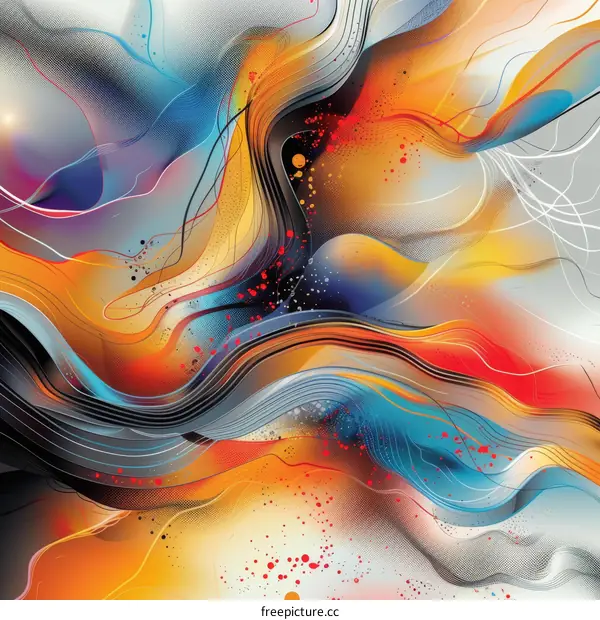 Abstract Colorful Flowing Lines