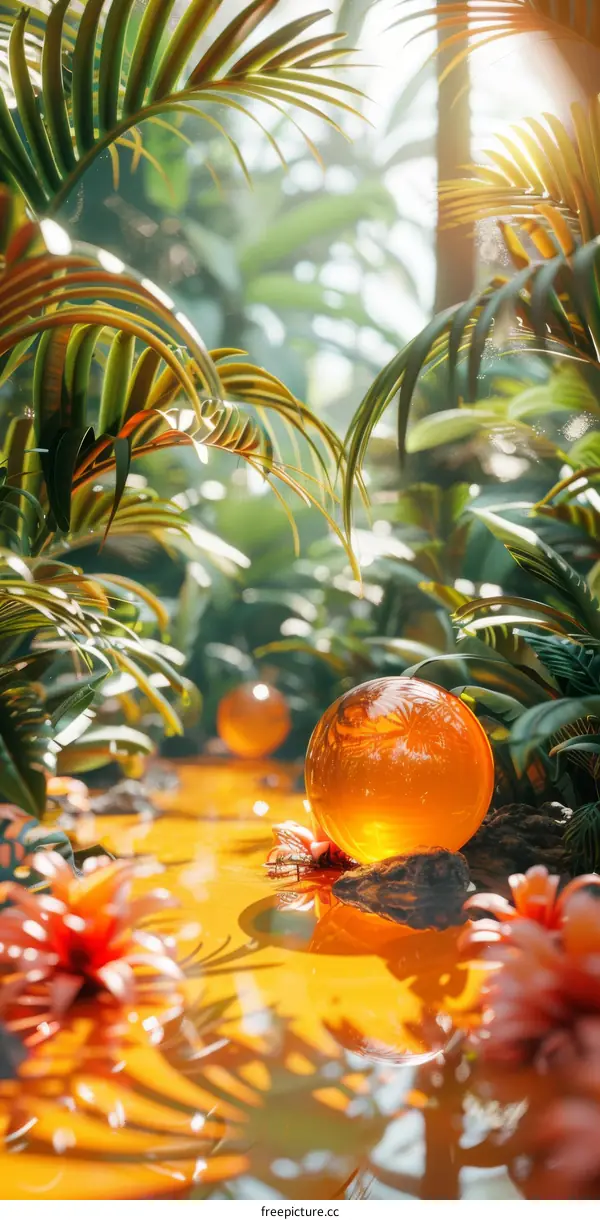 A Tropical Paradise with Amber Orb
