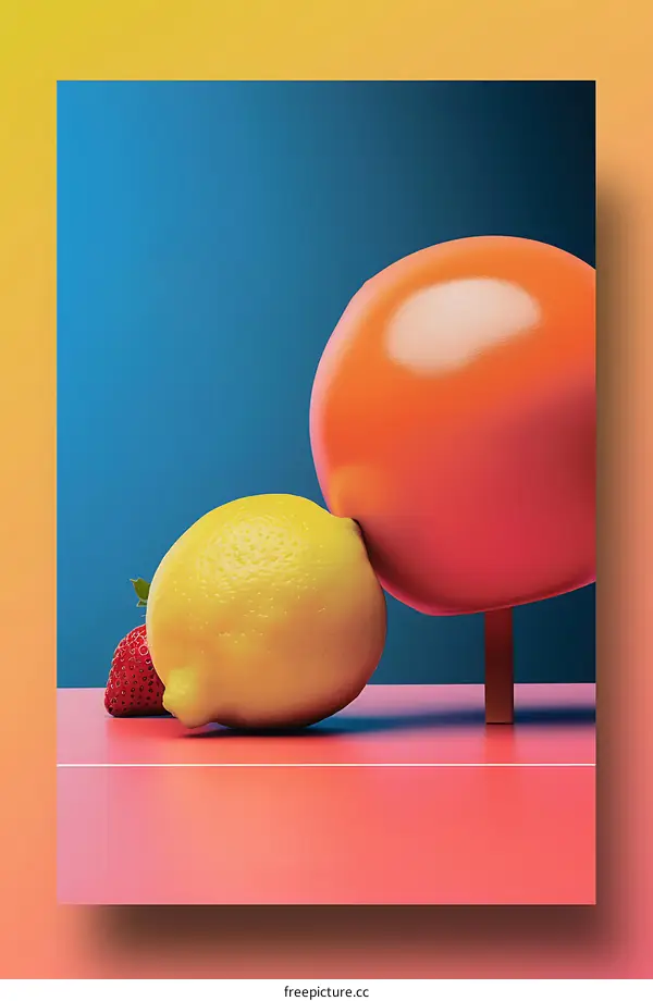 Abstract Fruit Collage with Vibrant Colors