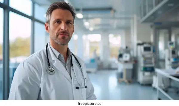 Portrait of a male doctor in a hospital