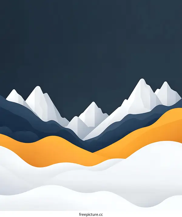 Minimalist Mountain Landscape Illustration