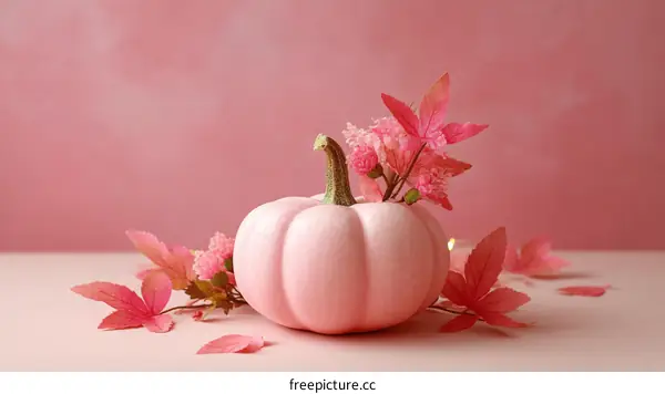 Pink Pumpkin Autumnal Decoration