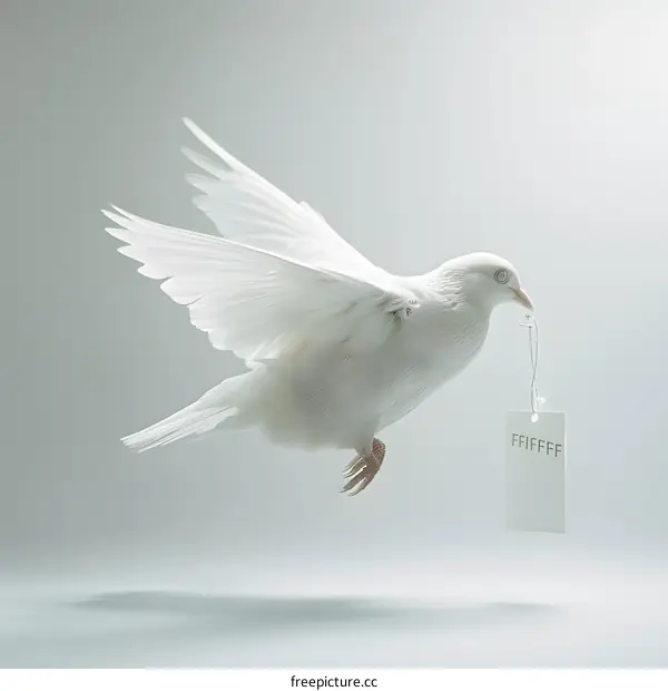 White Dove with Message Tag