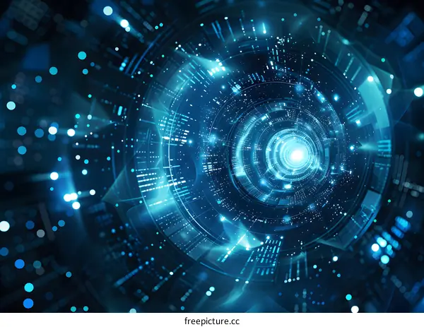 Blue technology vortex illustration