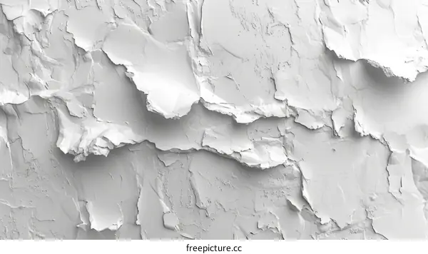 White abstract background with cracks and peeling paint