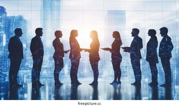 Business Collaboration in Modern Cityscape