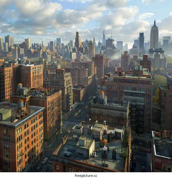 Cityscape Aerial View of Urban Architecture