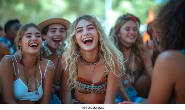 Laughing with friends