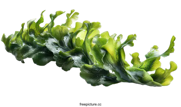 [Transparent Background PNG]Close Up Fresh Green Seaweed