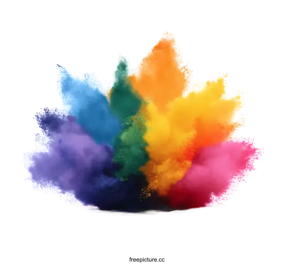[Transparent Background PNG]Colorful Powder Explosion Abstract Art