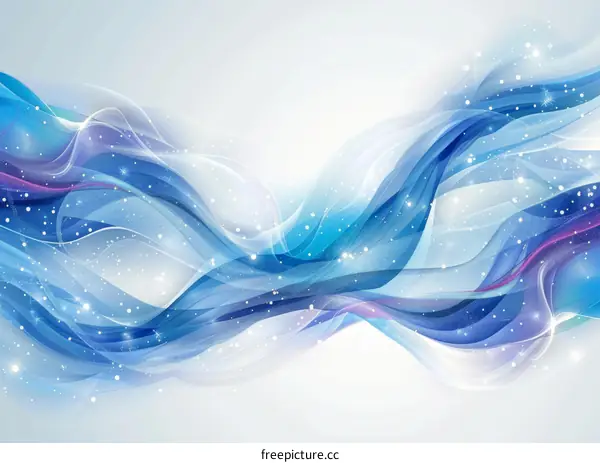 Blue and White Abstract Waves