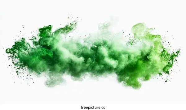 Abstract Green Explosion in the Air
