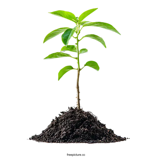 [Transparent Background PNG]Green Sprout Growing from Soil on transparent background