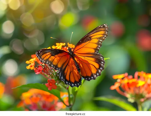 Orange Butterfly On Flower