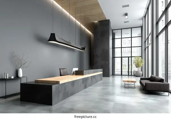 Modern Minimalist Lobby Reception Area Design