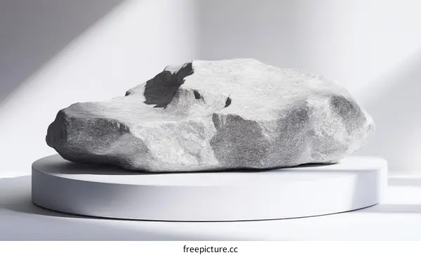 Modern Minimalist Gray Rock Display