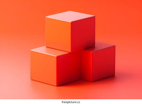 Three Red Cubes