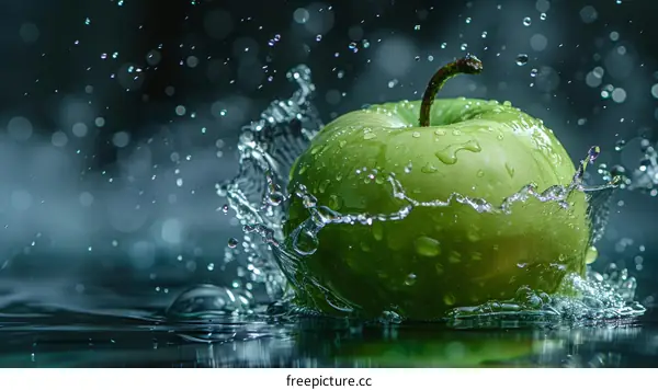 Crisp Green Apple in Water