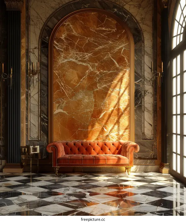 Luxurious  Classic Interior Design with Marble Accents