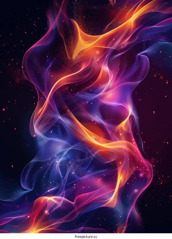 Abstract Colorful Flowing Nebula Design